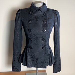 Betsy Johnson double breasted peplum jacket size Small